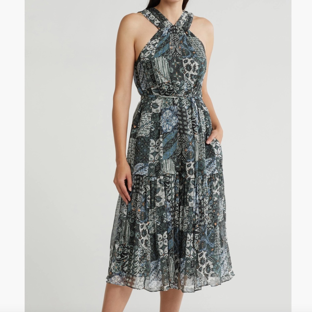 Halter Neck Silk Midi Dress From Joie